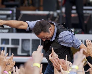 HELSINKI, FINLAND - JULY 31: Bruce Springsteen & the E Street Band performing live on stage on Wrecking Ball Tour July 31, 2012 at Helsinki Stadium, in Helsinki, Finland.