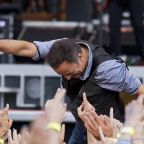 HELSINKI, FINLAND - JULY 31: Bruce Springsteen & the E Street Band performing live on stage on Wrecking Ball Tour July 31, 2012 at Helsinki Stadium, in Helsinki, Finland.