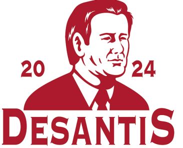 Apr 11, 2023, AUCKLAND, NEW ZEALAND: Illustration of American Republican and Florida governor Ronald Dion DeSantis who's predicted to run for president in 2024 done in retro style on white background.