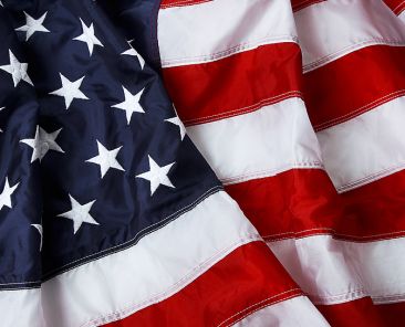 American flag background - shot and lit in studio