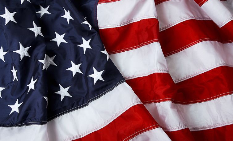 American flag background - shot and lit in studio