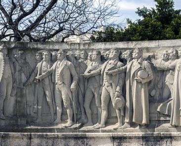 Monument to the Constitution of 1812 Decorative detail made in stone Cadiz Andalusia Spain