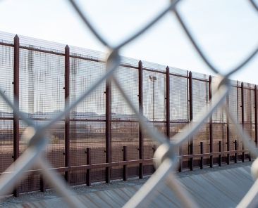 El Paso, Texas USA-January 13, 2020: Fence along the U.S. Mexican border in El Paso, Texas